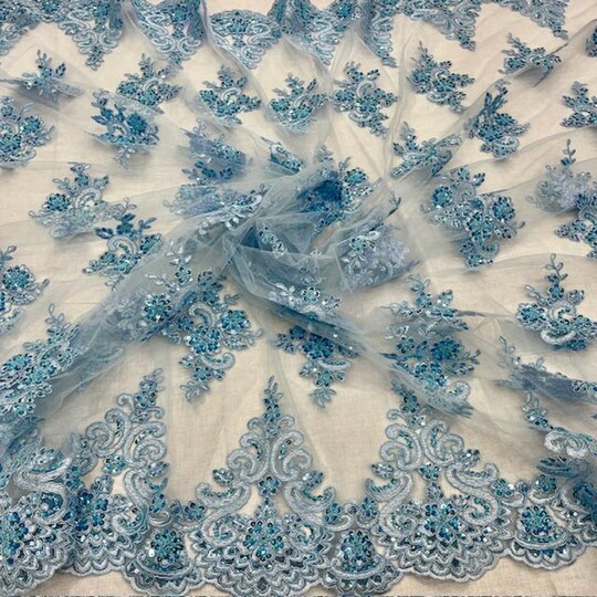 beaded fabric for dresses 5 YARDS / Erine Geometric Silver Glitter Embroidery Mesh Lace Party Prom Bridal Dress Get a unique yet stylish look with this All Over Handmade Classic Beaded Sequin Embroidered Bridal Fabric that is designed to make brides feel. Sparkly Sequins Beads Glitter Lace